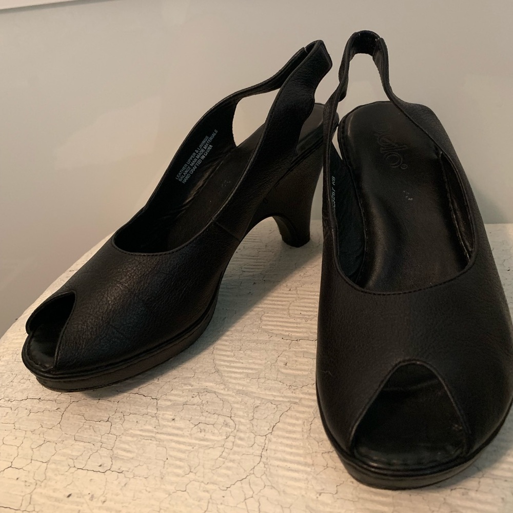 Black peep toe heels 38